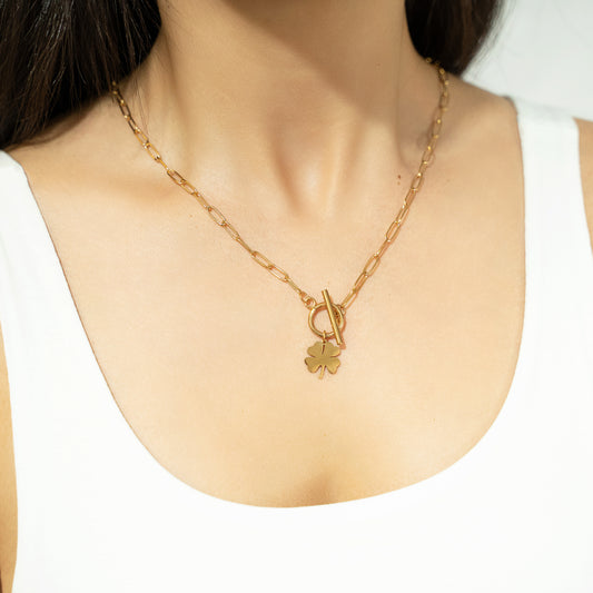 Cadena Trebol Dorada